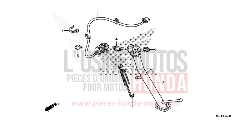 BEQUILLE de NC700S DCT SEAL SILVER METALLIC (NHA14) 2014